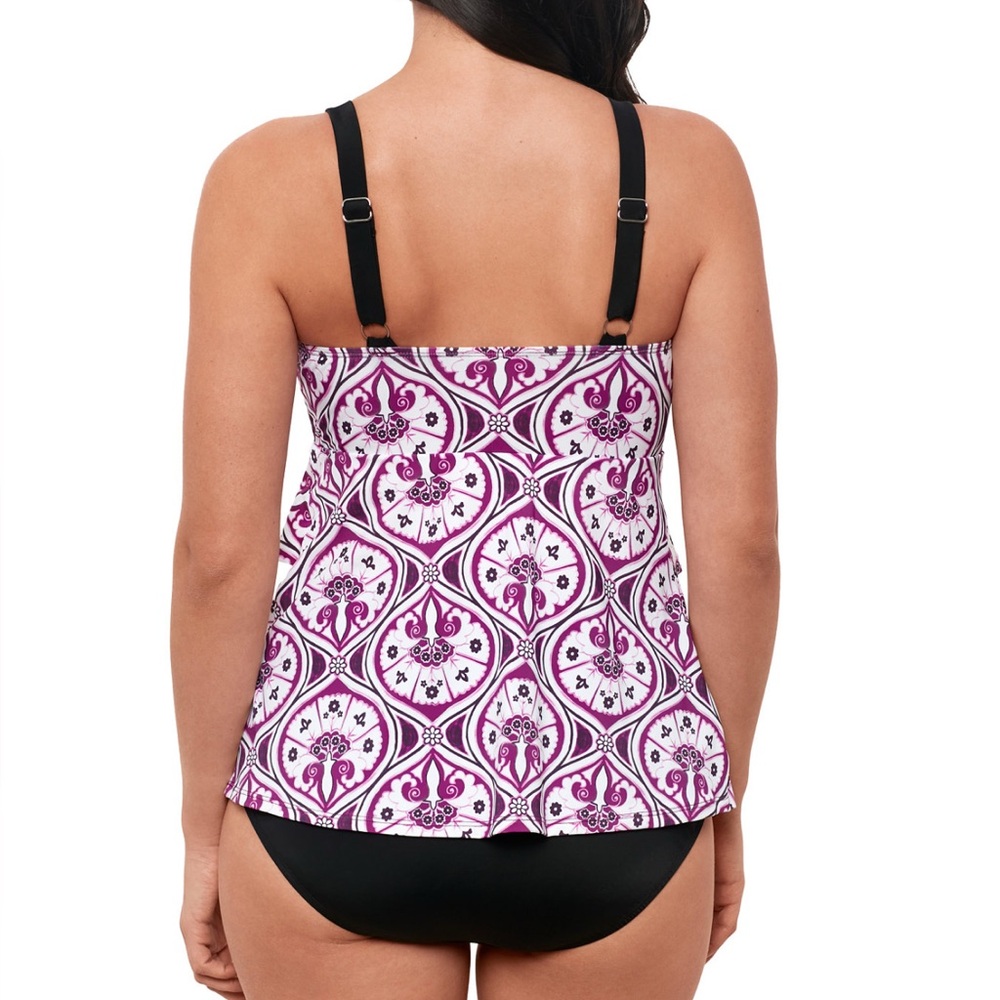 Swim Solutions Reticket Fauxkini One Piece - Picture 2 of 6